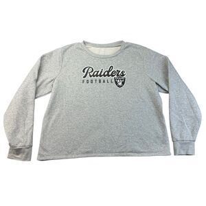 Las Vegas Raiders Pullover Sweatshirt Women's 3XL Gray Crew Neck NFL Fanatics LS